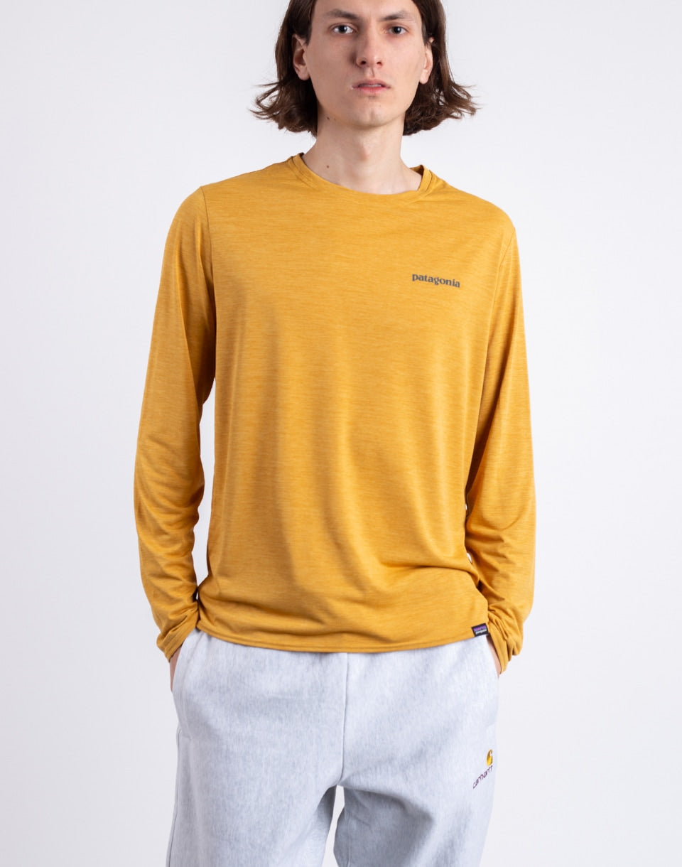 M's L / s Cap cool chemise graphique quotidienne - eaux