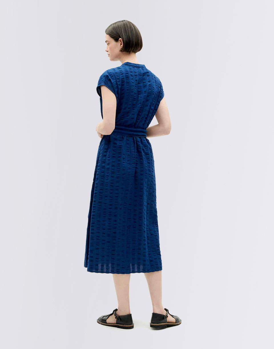 Navy Big Seersucker Gretel Robe