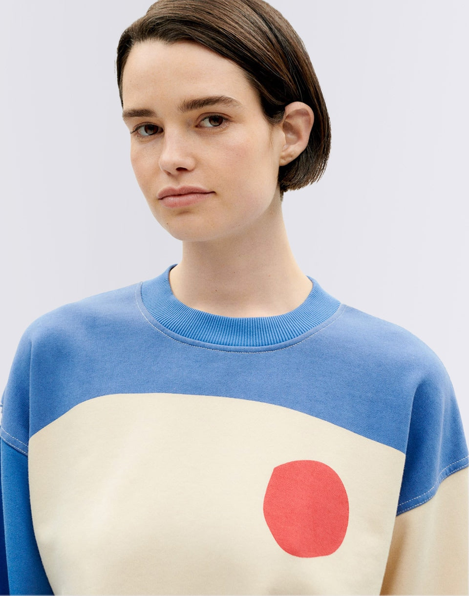 Sweat-shirt abstrait ivoire