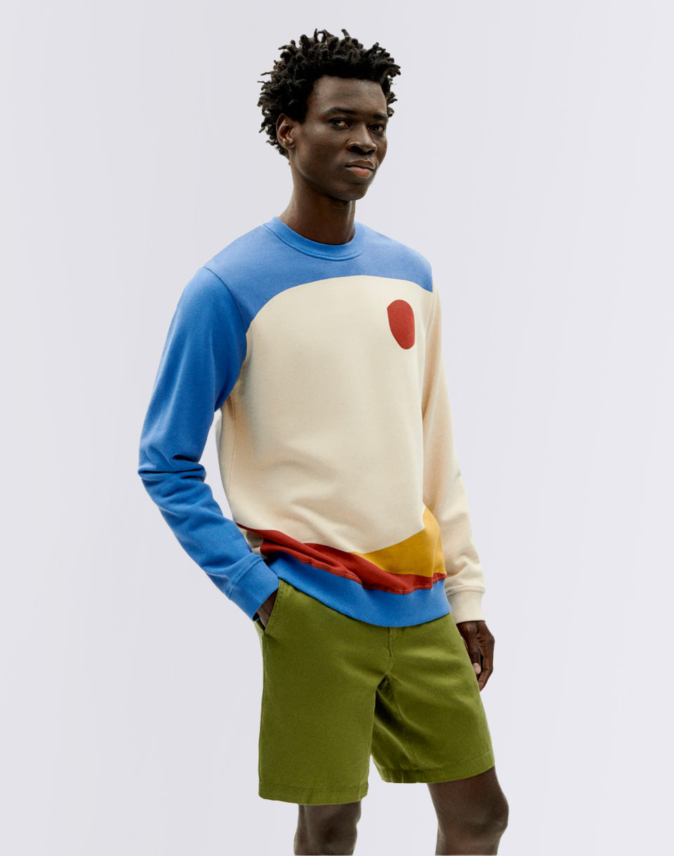 Sweat-shirt abstrait ivoire