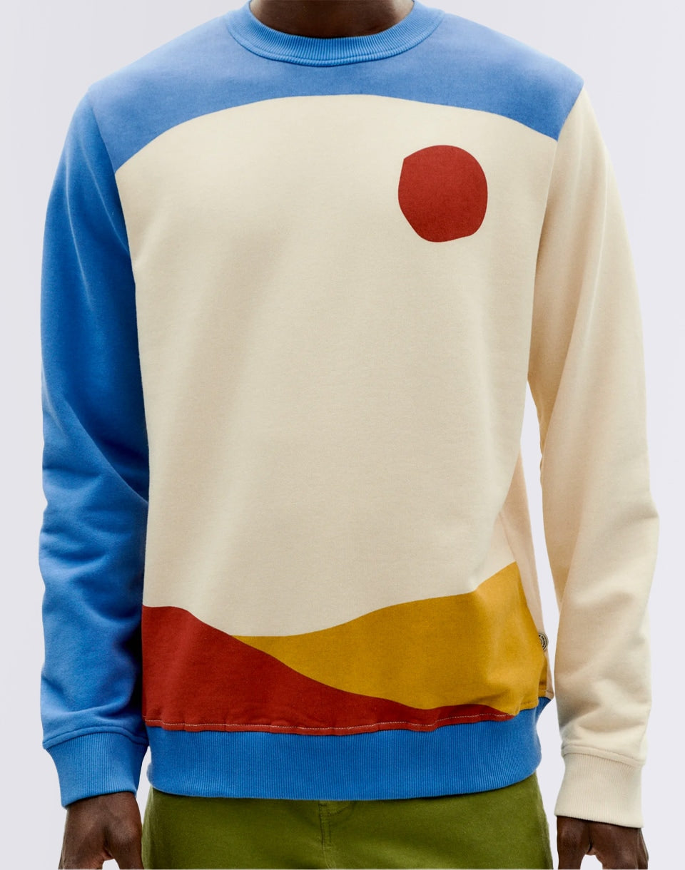 Sweat-shirt abstrait ivoire